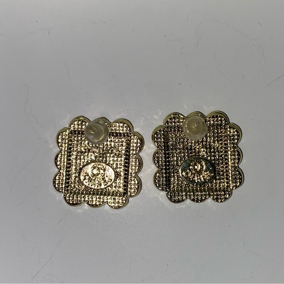 Earrings cream, black and gold tone - Picture 5 of 6